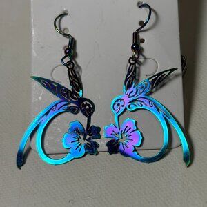 🌈 Rainbow gift sale! 🌈 Rainbow titanium hummingbird earrings, as low as $10